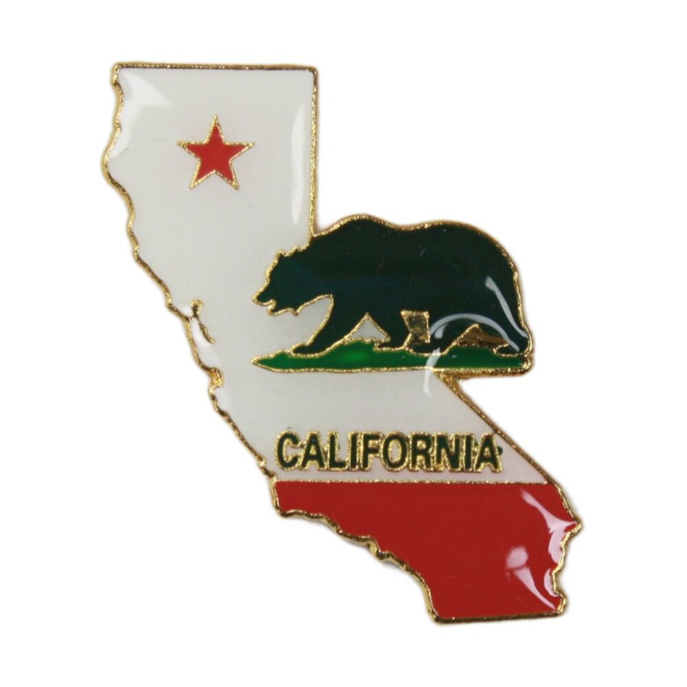 California State Flag Bear Enamel Pin - USA Travel CA Souvenir Apparel Gift NWT